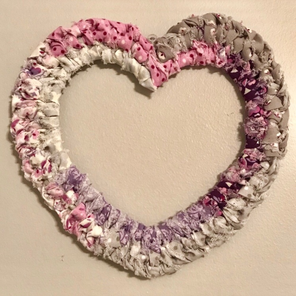 fabric heart wall art